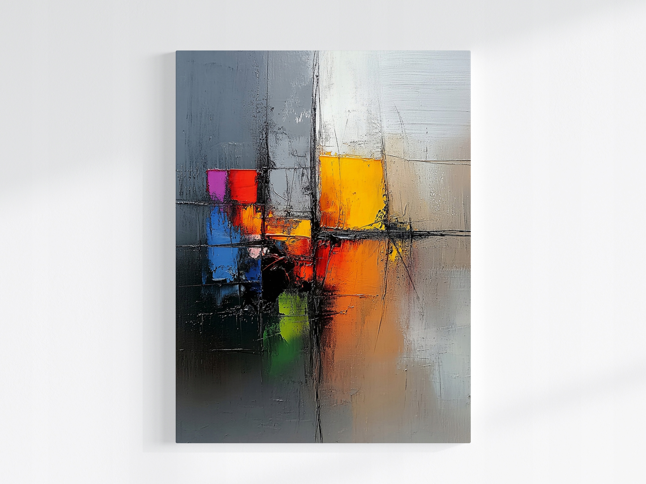 Obraz Na Plátně Canvas Abstrakce Barevné Čtverce Modern Art 3D 60x80