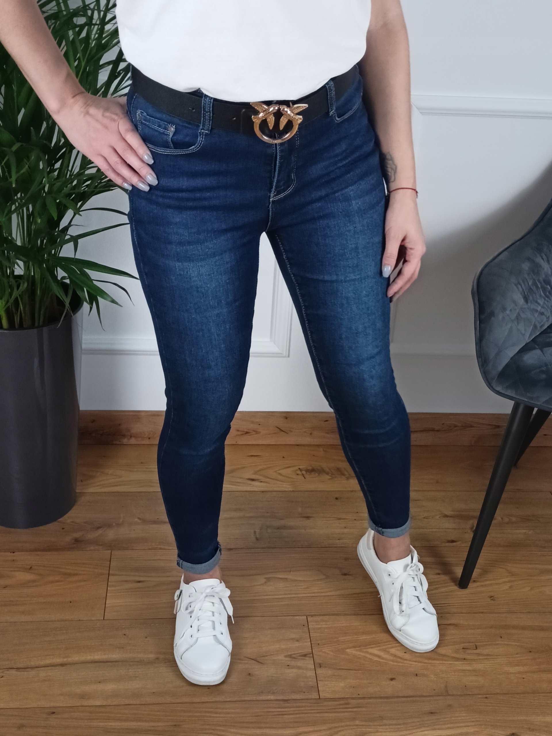 Spodnie Jeansy Push Up PLUS Size DUŻE MY1 44 XXL Wzór dominujący bez wzoru