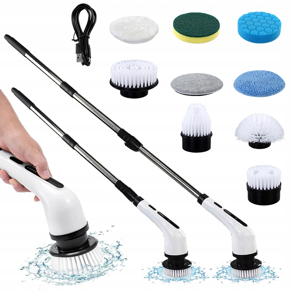 Levně Elektrický Rotační Kartáč 9V1 Pro Čištění, Bezdrátový, Spin Mop