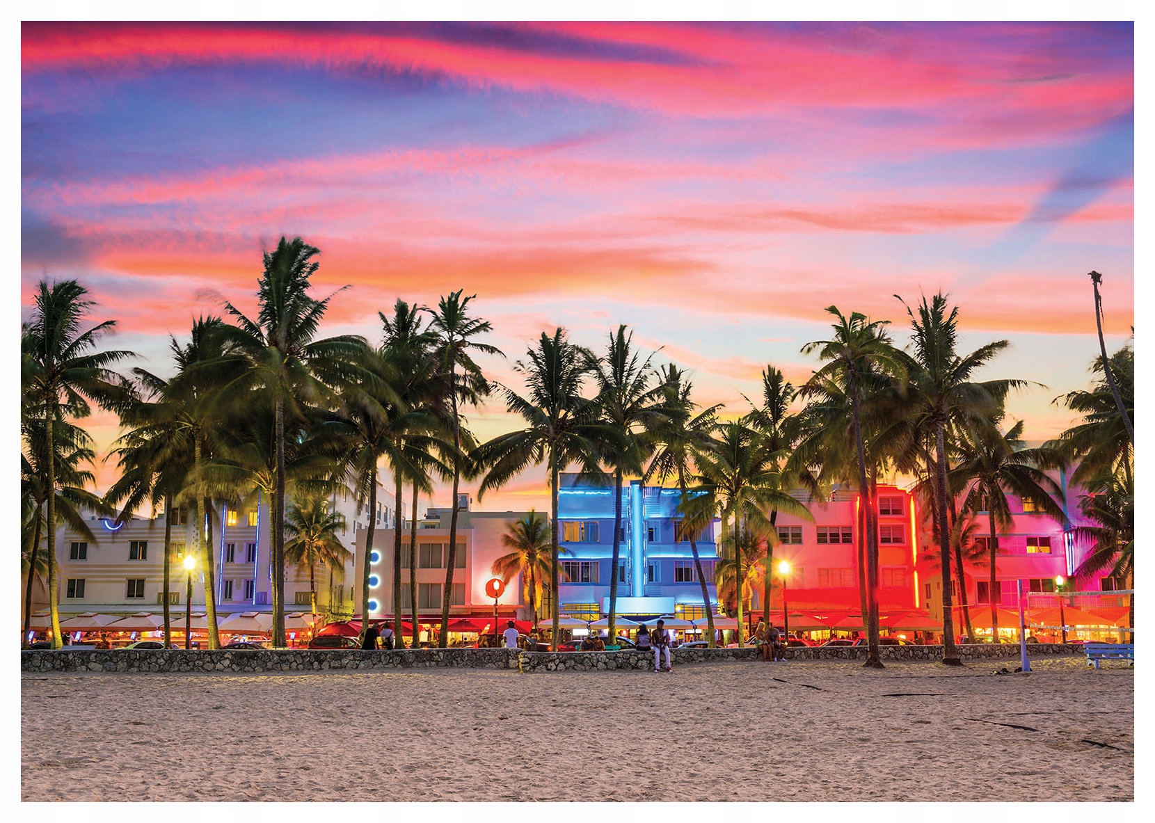 Fototapeta Pláž Miami Palmy Tropický západ slunce 312x219 lepidlo