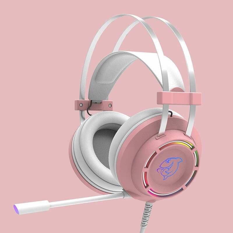 SŁUCHAWKI GAMINGOWE USB MIKROFON PODŚWIETLENIE RGB