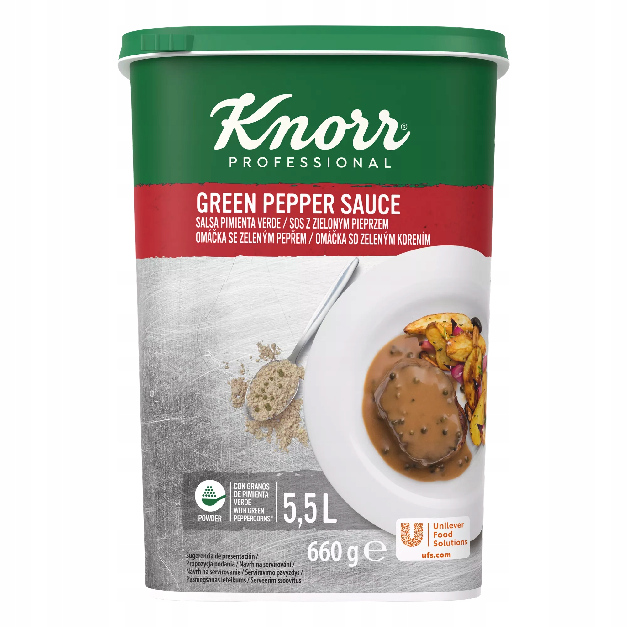 Knorr Sos Z Zielonym Pieprzem Professional Do Steków Mięs Gastro 660G