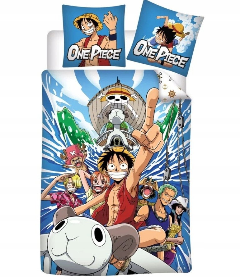 One Piece Povlečení 140 x 200 cm 65 x 65 cm Polštáře Luffy's crew Chopper