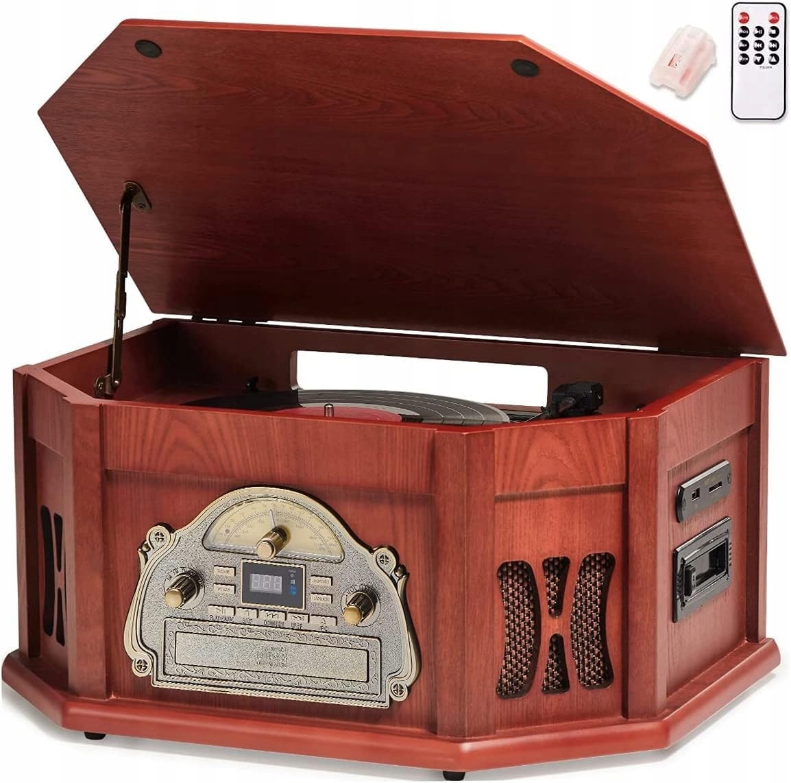 Gramofon Orcc 10 W 1 Gramofon Z CD, Radiem, Odtwarzaczem Kaset Vintage