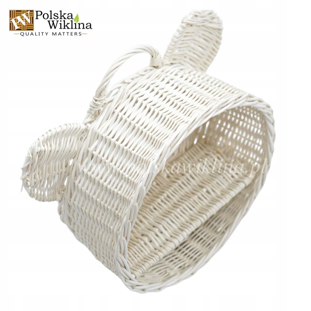 PÓŁKA WIKLINOWA ŚCIENNA MIŚ KOSZYK WYBIELANY DO POKOJU DZIECIĘCEGO Głębokość mebla 12 cm