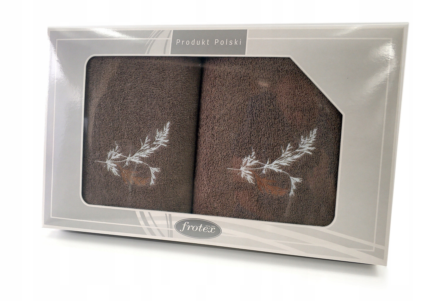Komplet 2 ręczników Gift 50 70 pudełko Greno brązowy w1