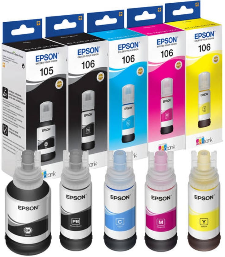 

Zestaw tuszy oryginalnych Epson 105 106 Ecotank