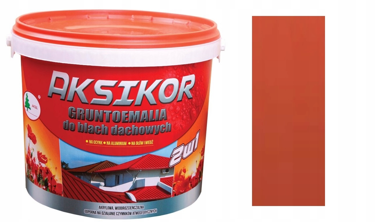 

Aksikor Farba Na Dach 2W1 Ceglasty 8004 Wodna 10L