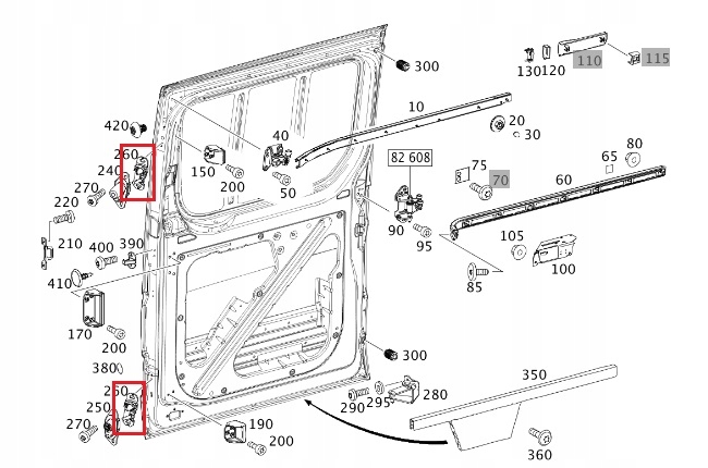 MERCEDES SPRINTER 906 Rygiel drzwi przesuwnych ORYGINAL Stan opakowania oryginalne