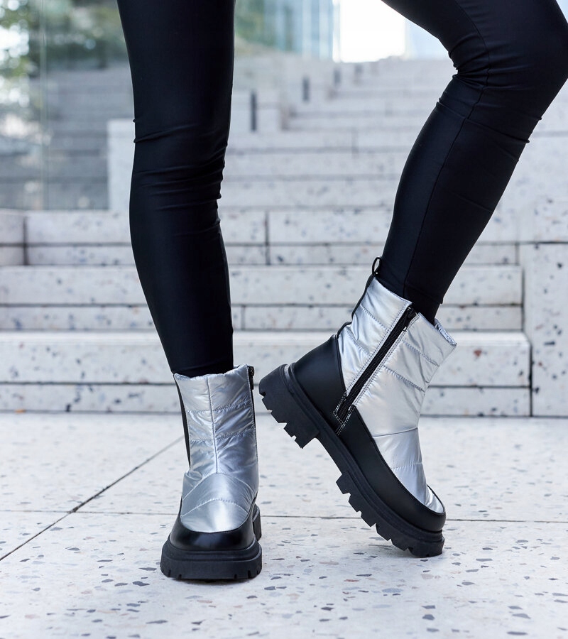 Metaliczne ocieplane śniegowce Galvani 25525 rozmiar 40 Marka bez marki