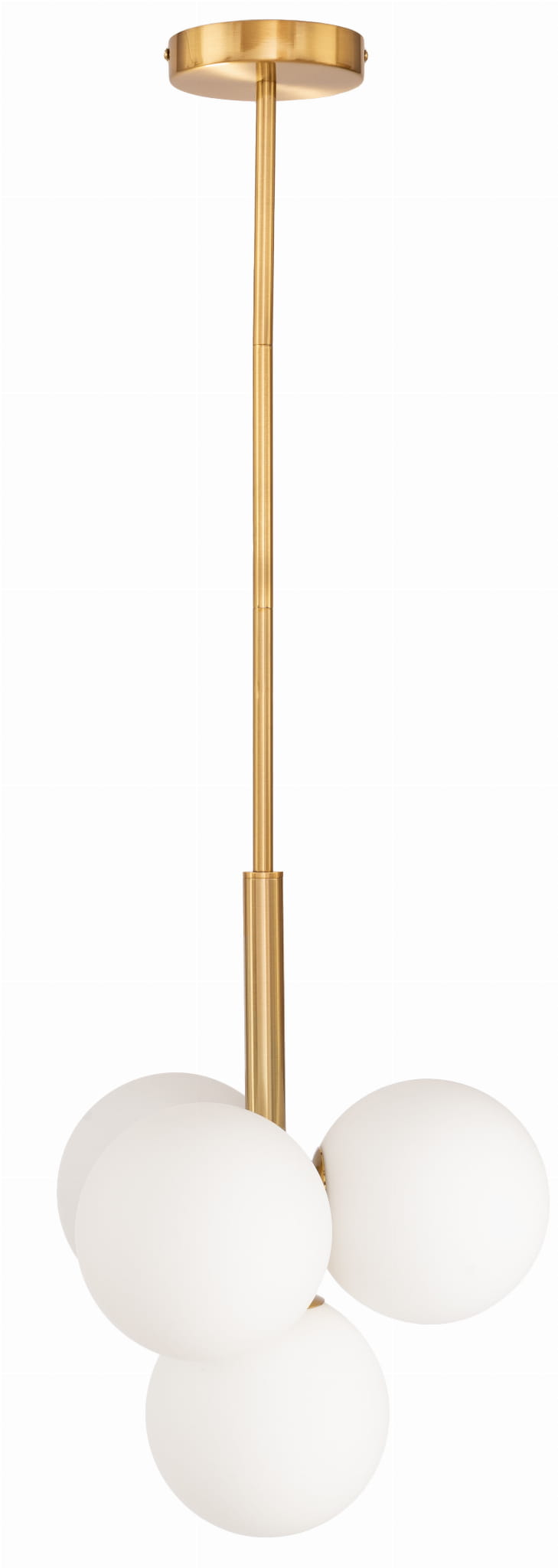 Závesná lampa Milano Bubbles zlaté mliečne gule 4xE14