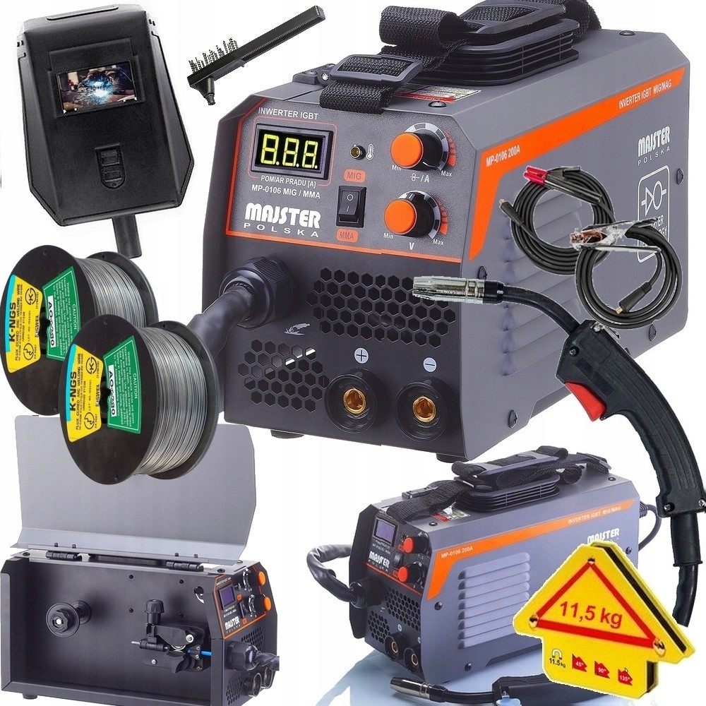 Spawarka Inwertorowa Półautomat spawalniczy Mig/mag Mma Tig Majster Polska