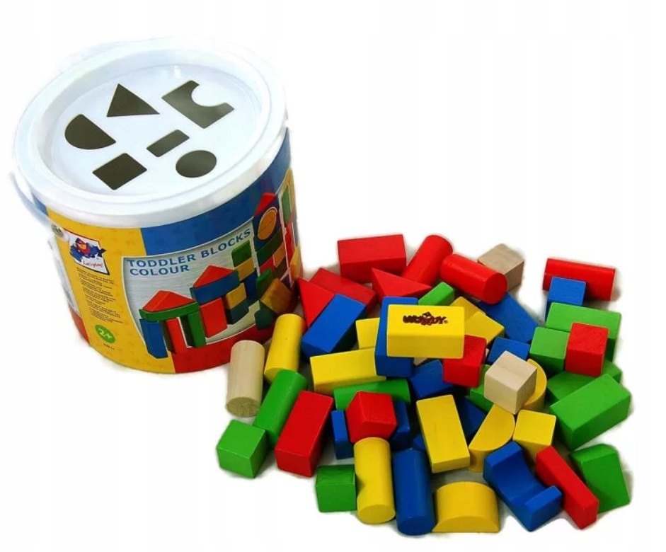 

Klocki drewniane 50szt. Wiaderko Sorter