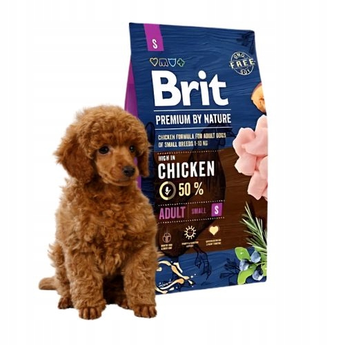 Sucha karma dla psa Brit Premium By Nature Adult S 8kg dla małych ras