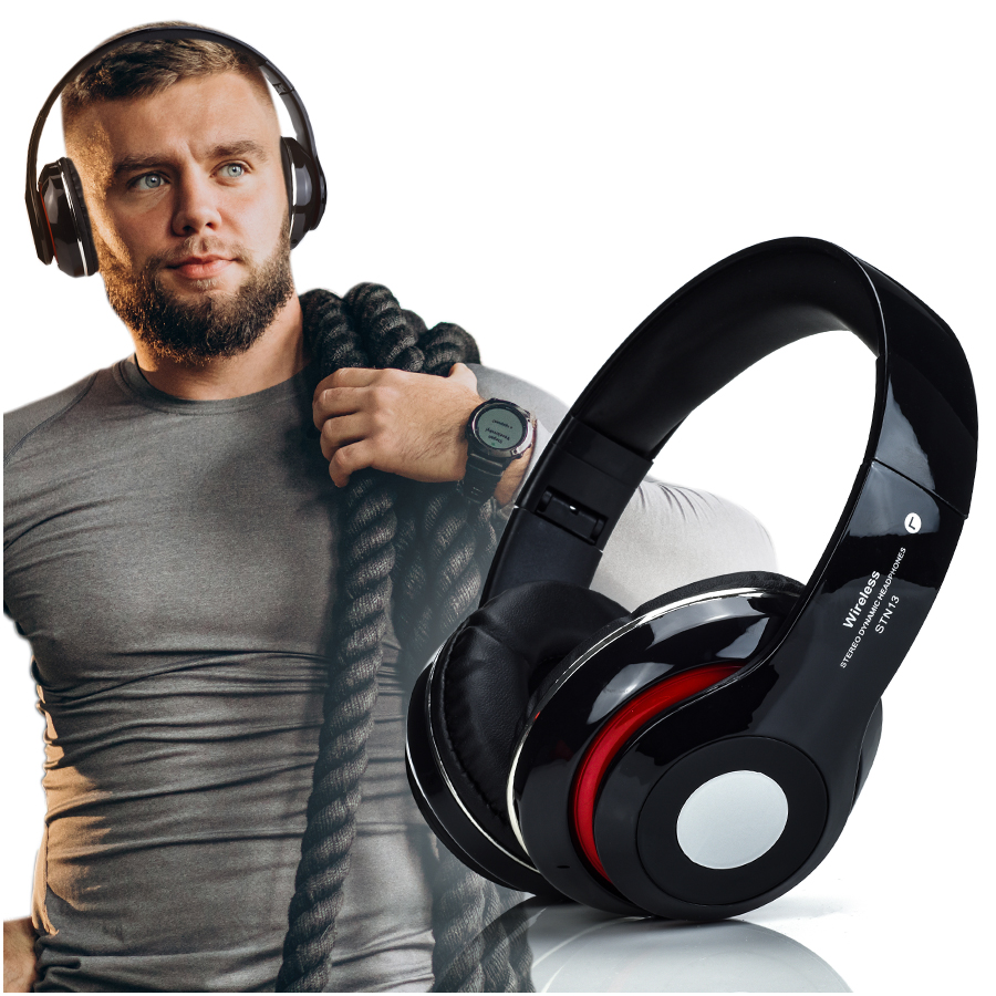 

Słuchawki Bezprzewodowe Nauszne Sportowe Bluetooth
