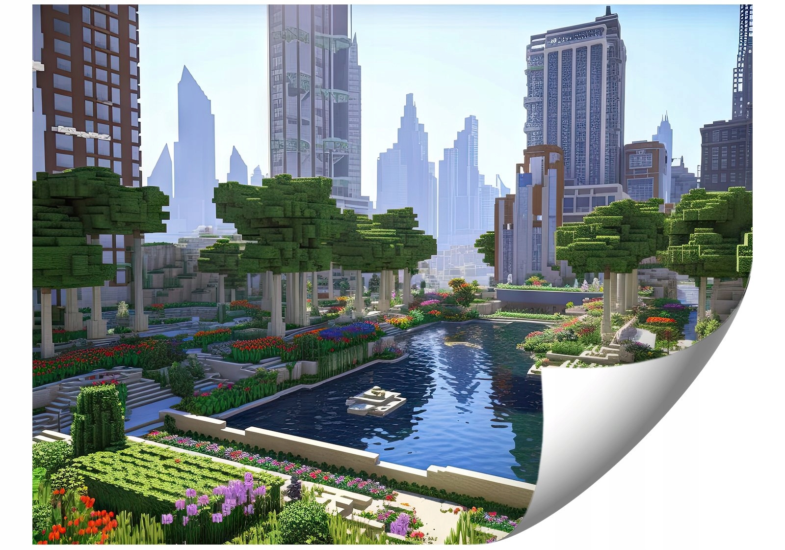 Fototapeta Pro Dítě Město Ve Stylu Minecraft 294x260 Do Ložnice