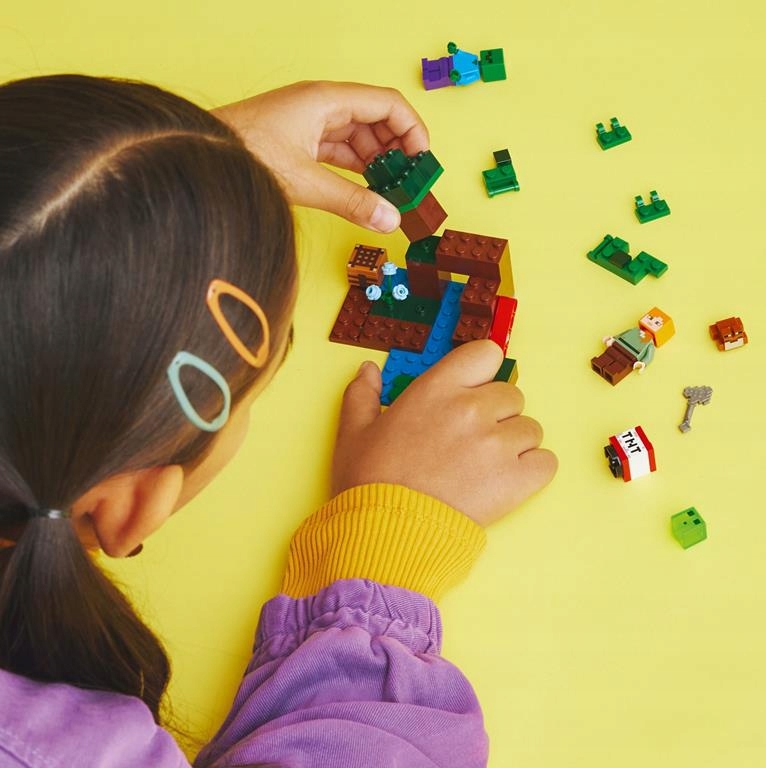 KLOCKI LEGO MINECRAFT 21240 PRZYGODA NA MOKRADŁACH DZIEŃ DZIECKA + TORBA Bohater Minecraft