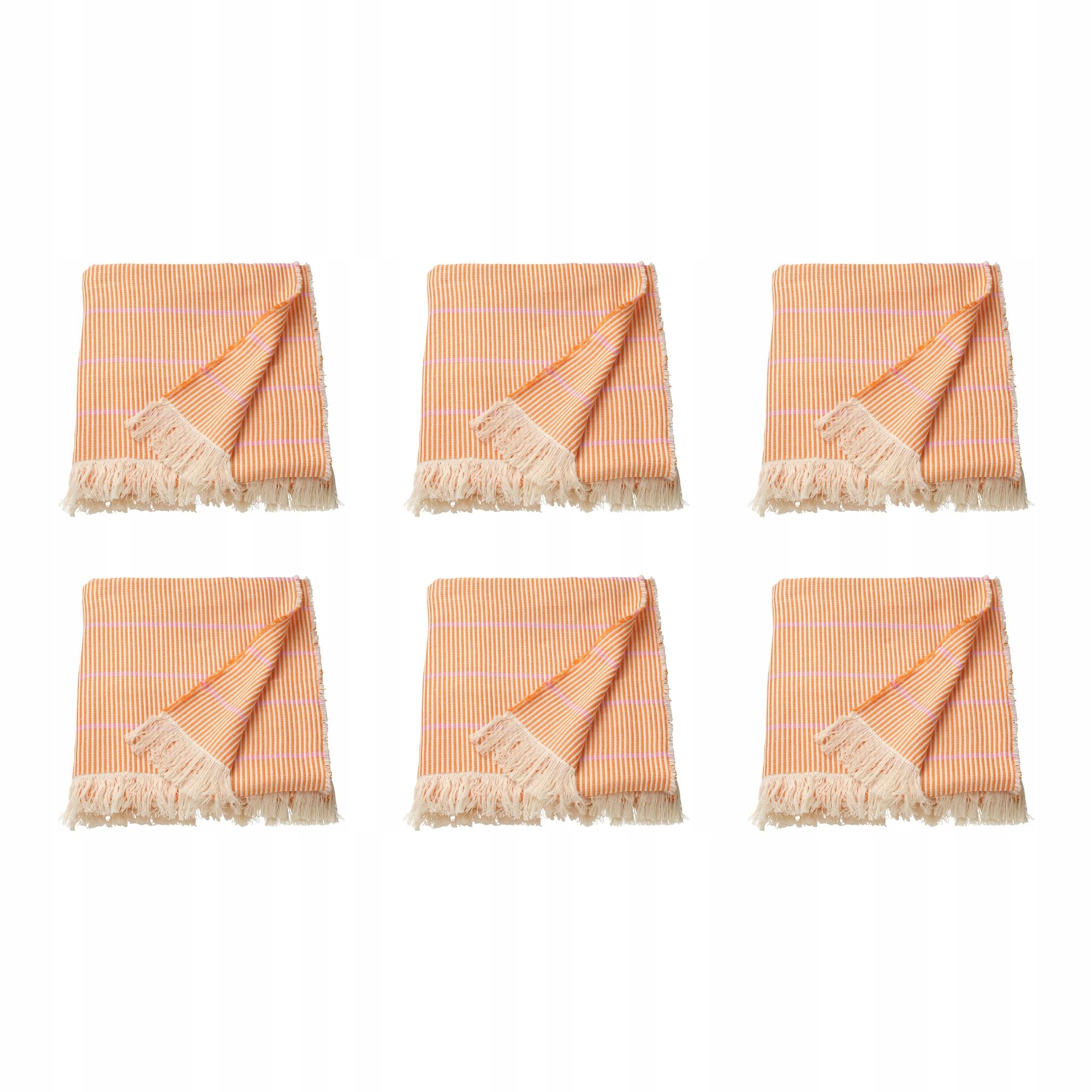 6 ks Lappkattfot Pled zářivě oranžový/růžový 130 x 170 cm