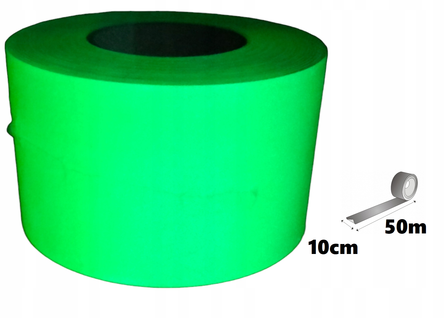 Taśma fluorescencyjna 100mm/50m Na Schody świecąca