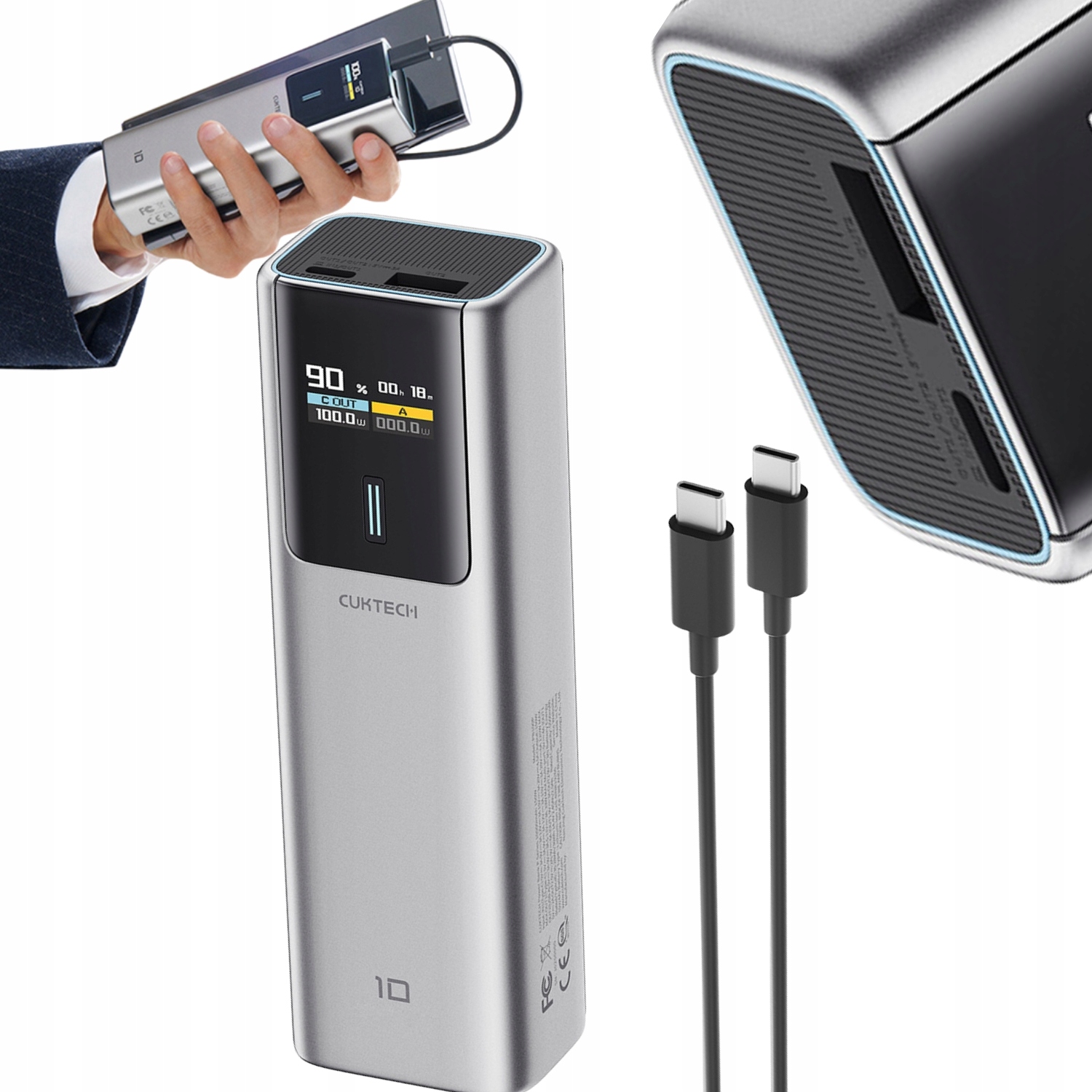 Powerbanka 10000MAH Výkonná 150W Usb-c A Rýchle Nabíjanie Ľahká Cuktech