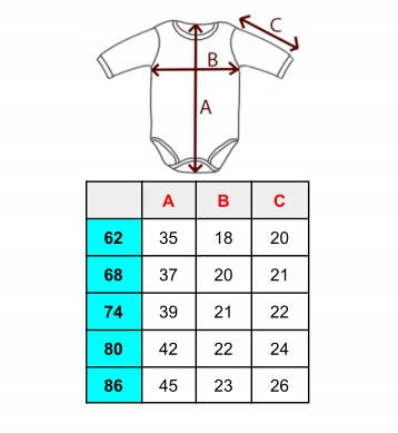 BODY NIEMOWLĘCE Z NADRUKIEM DŁUGI RĘKAW 62 Marka Inna marka