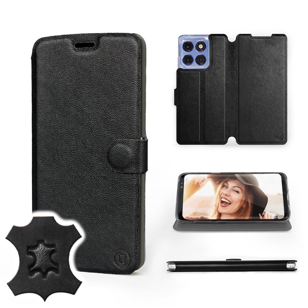 Etui Mobiwear do Motorola Edge 60 Pro Black Leat