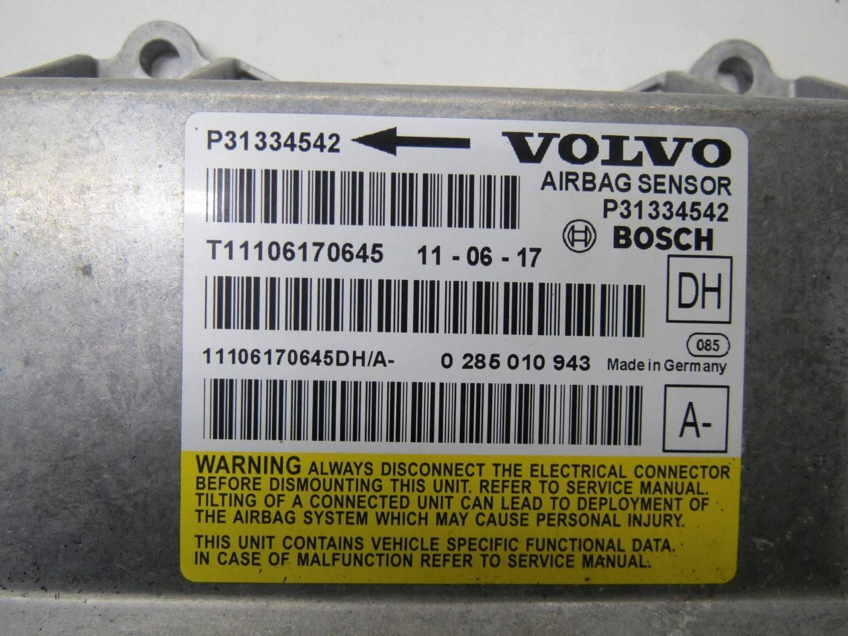 Centralina modulo airbag VOLVO S60 II V60 e P31334542