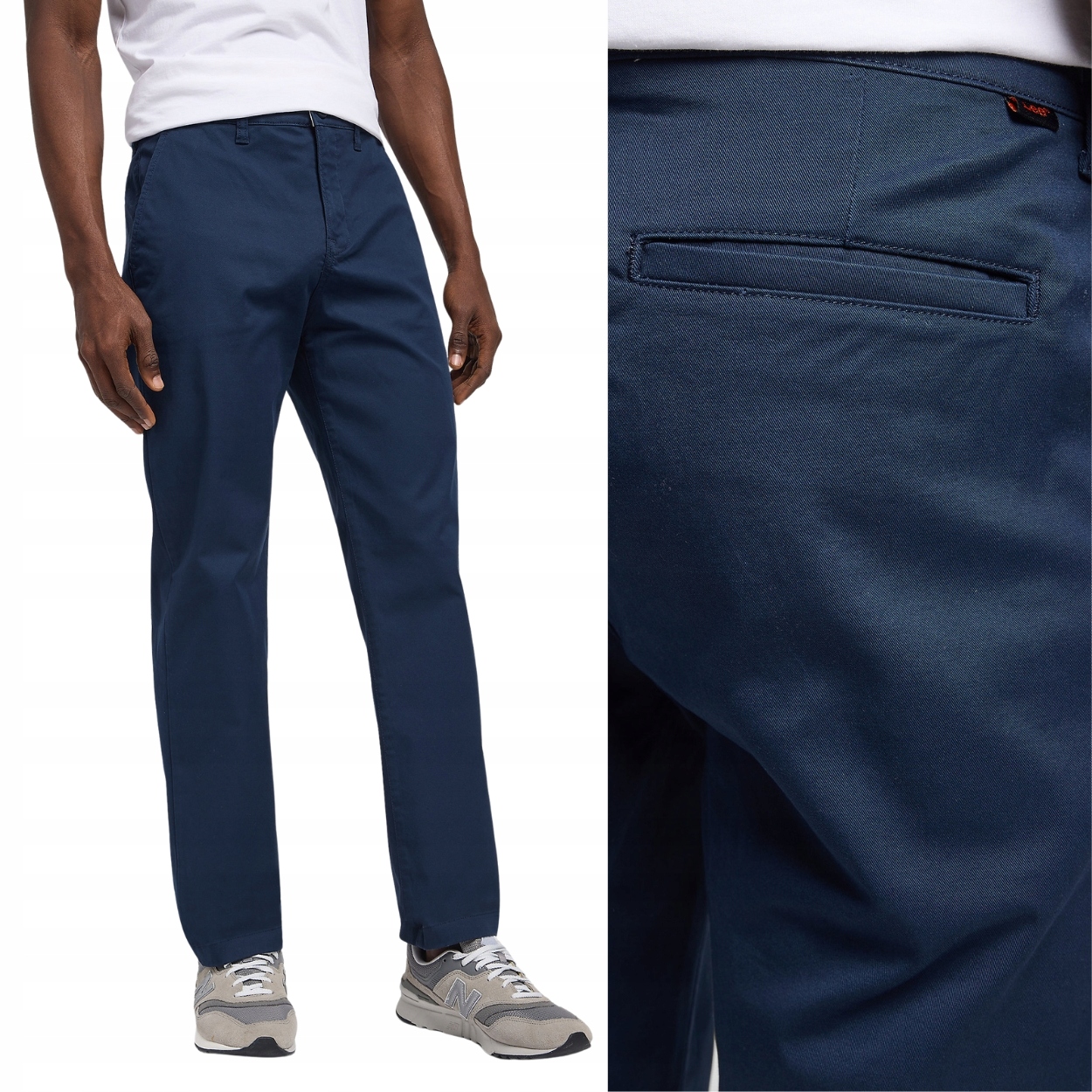 Lee Regular Chino Deep Navy bavlněné látkové kalhoty chinosy W31 L32