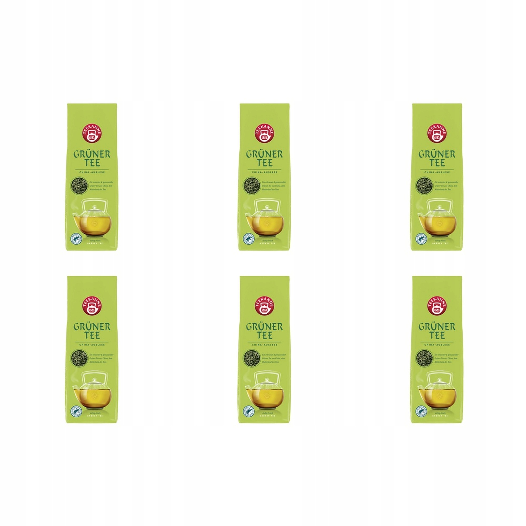 6x 250g Rfa Teekanne Grüner Tee Herbata zielona liściasta Syp