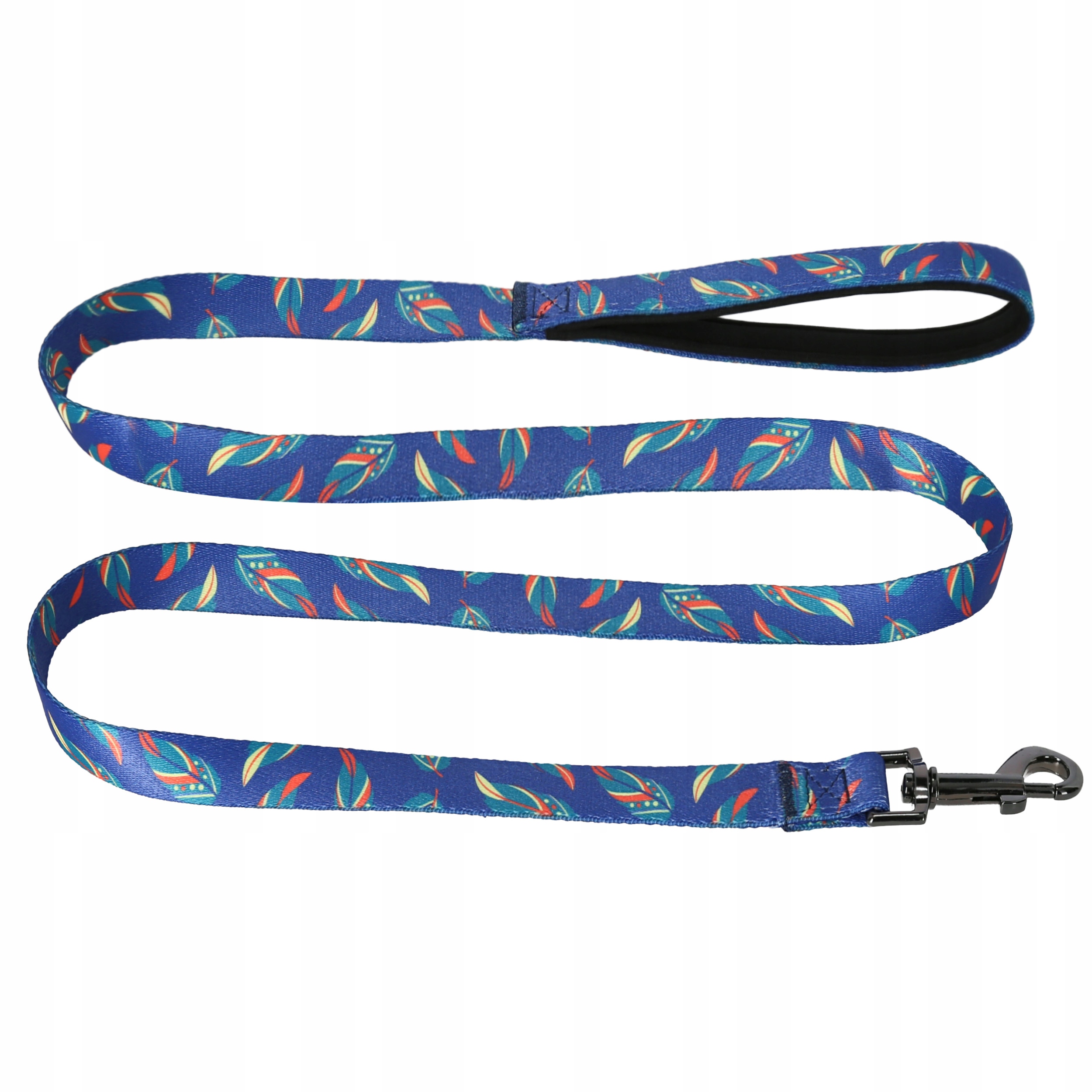 

Smycz dla psa z rączką neoprenową S listki 150cm