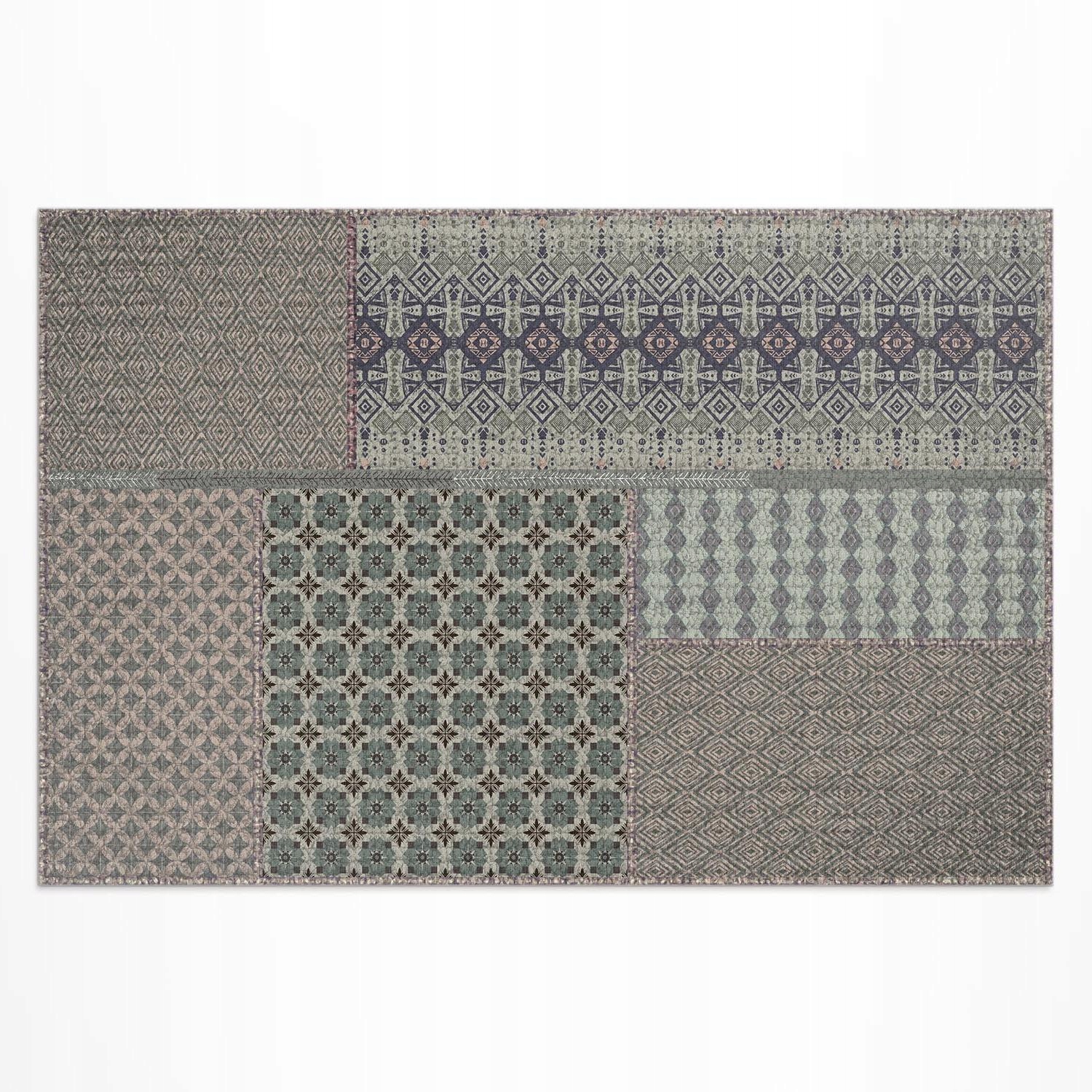 Vinylový koberec na Patio Aztécky štýl imitácia zdobenej tkaniny 225 x 150 cm
