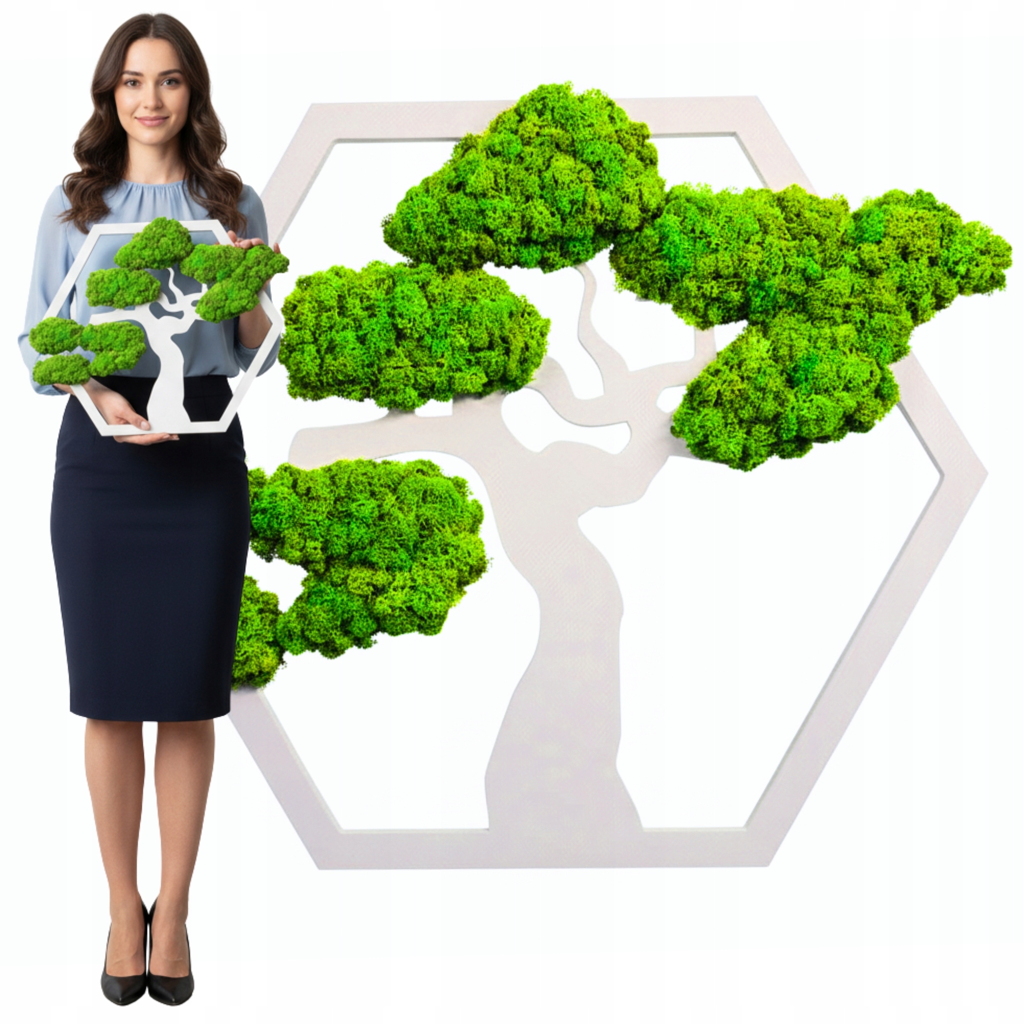 Obraz z machu Stromček šťastia Dekorácia na zavesenie Darček živý obraz