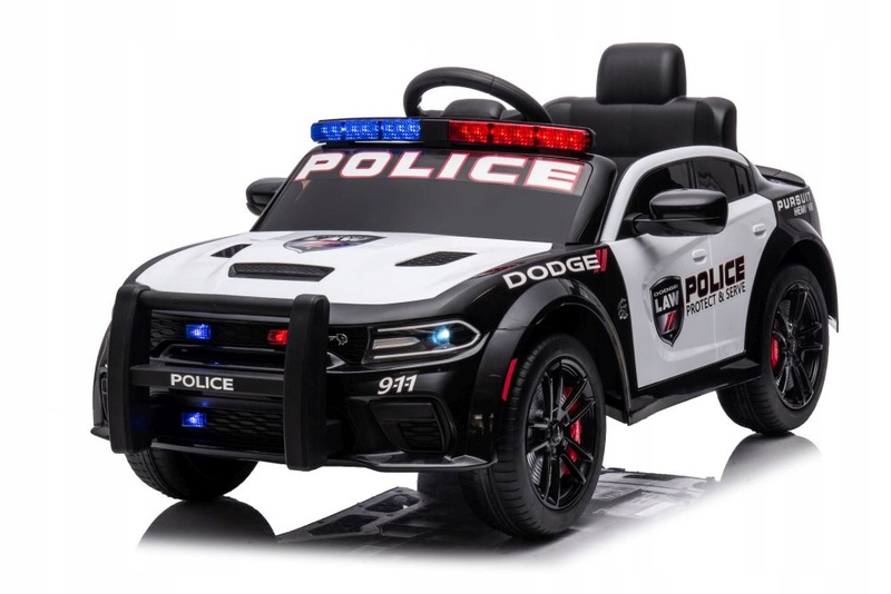Auto na akumulator Dodge Charger Policyjny biało-czarny 022237