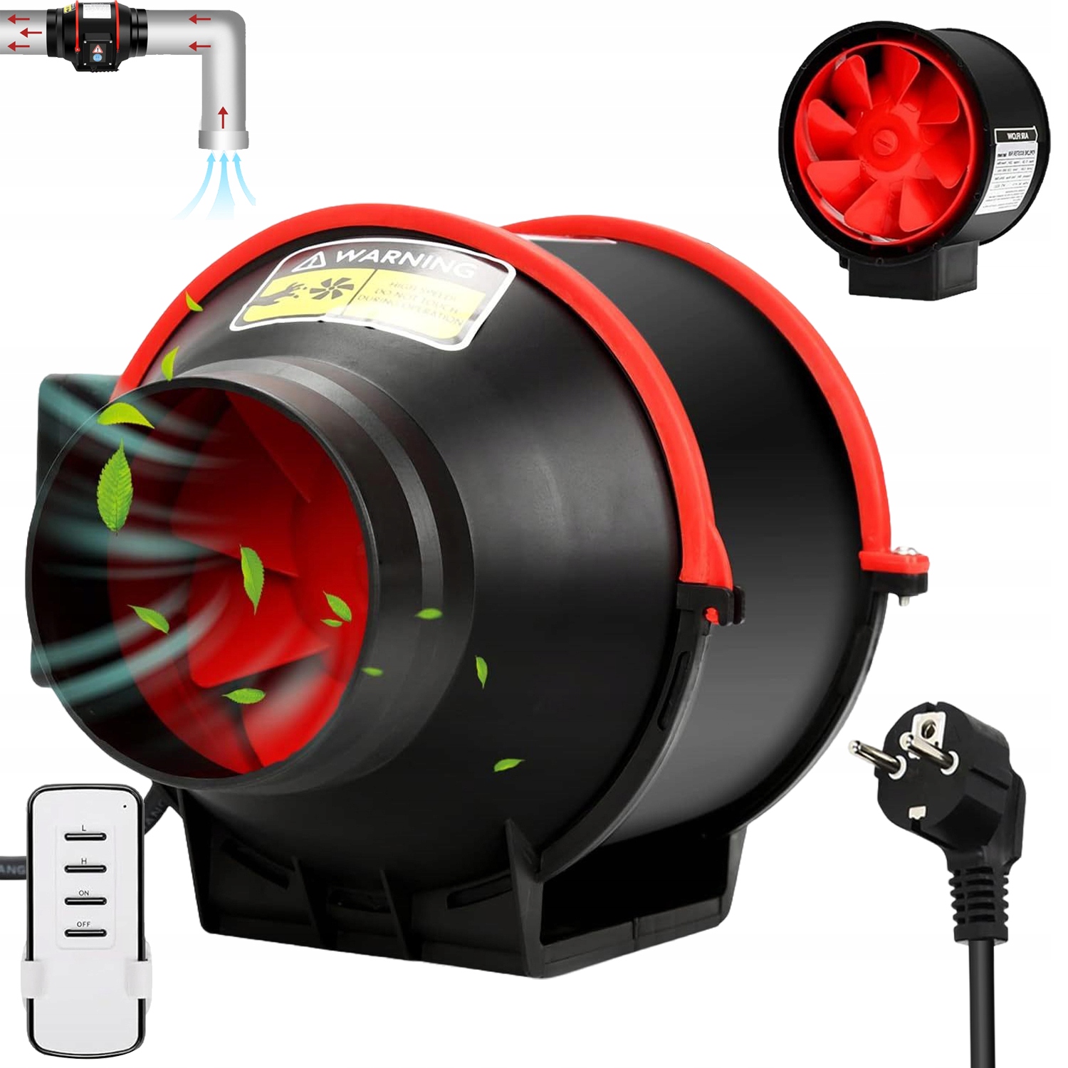 Dvourychlostní Nastavitelný Kanálový Komínový Ventilátor S Dálkovým Ovládáním, Nízká Hladina Hluku