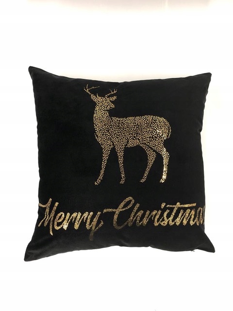 Poszewka Czarna Renifer Zamszopodobna