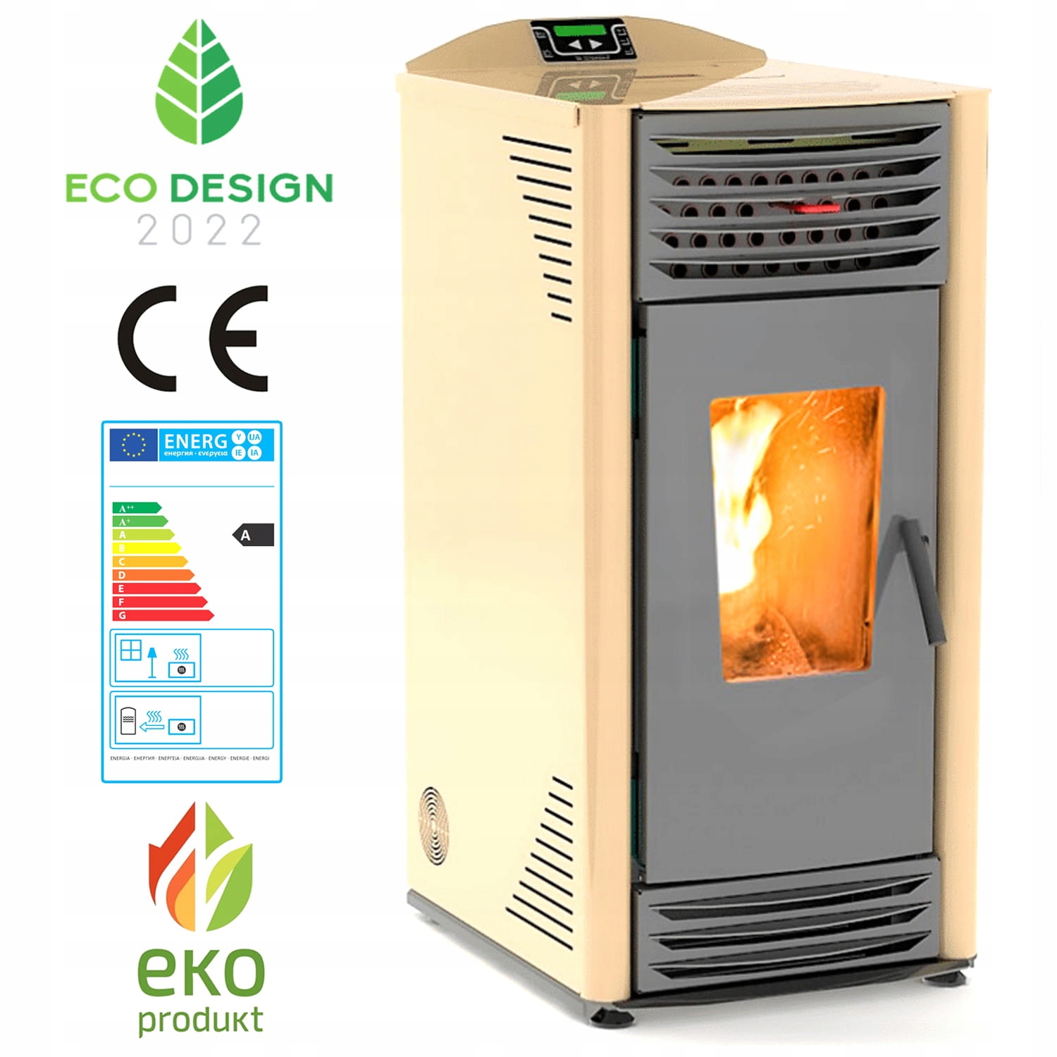 Kamna krbová koza vzduchová ekologická na pelety Eko Design Helena 8 kW