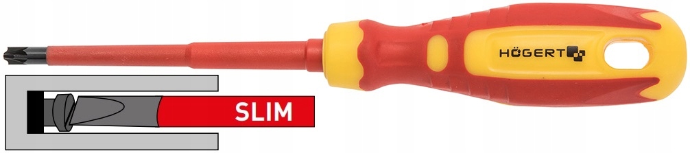 

Hogert HT1S977 Wkrętak krzyżowy PZ2/SL6 VDE1000V