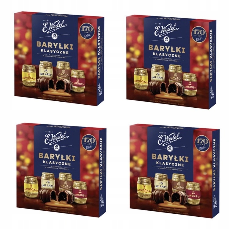Levně 4x200g Wedel Klasické barely bonboniéra s alkoholem