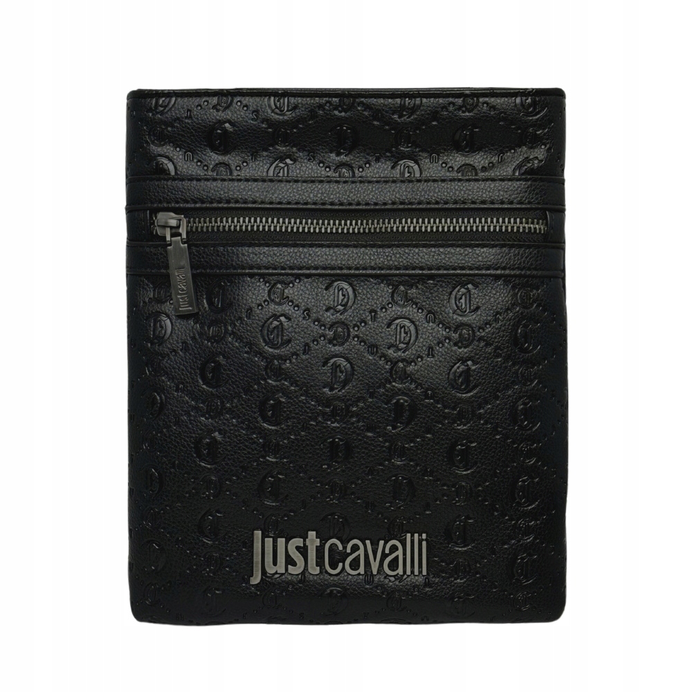 Just Cavalli Černá logovaná pánská taška Jc Metal Lettering Style 4