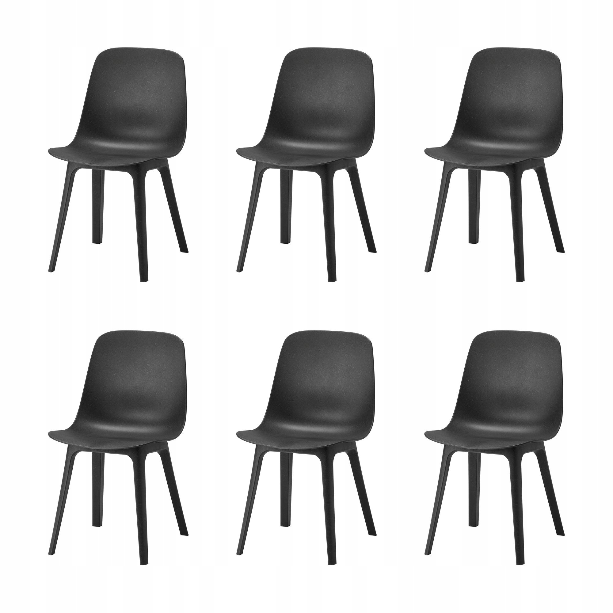6 szt. Krzesło Odger antracyt ergonomiczne nowoczesne komfortowe