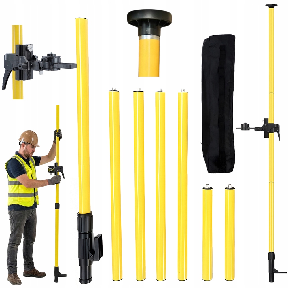 Teleskopická tyč pro laser Stativ pro vodováhu Rozpěrný sloupek 420 cm
