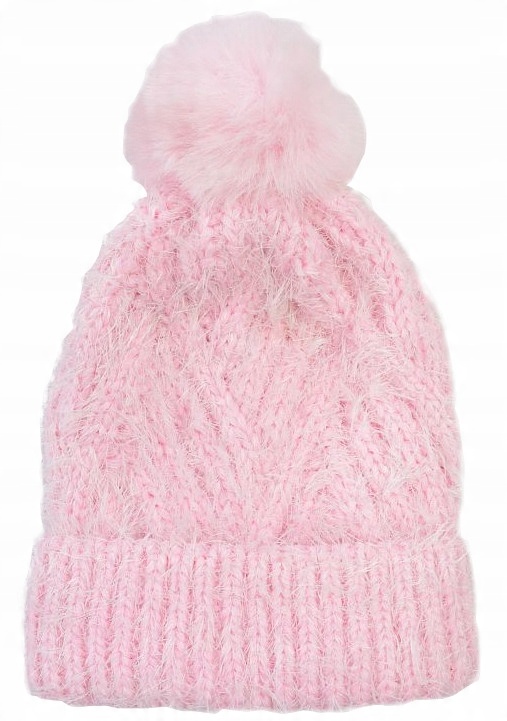 

Yo! Czapka Zimowa Ciepła róż Pompon 54-56 C36F