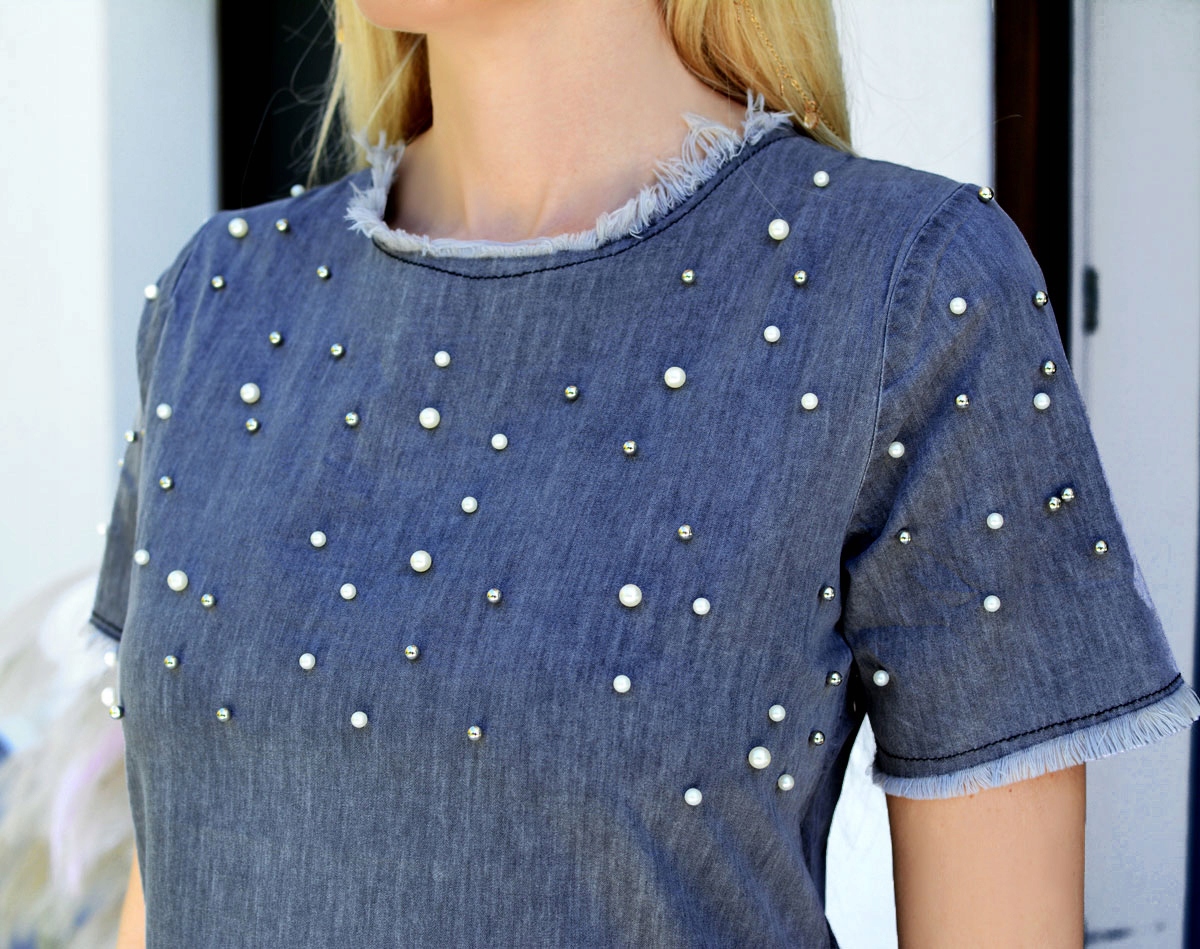 WYGODNA SUKIENKA JEANSOWA BAWEŁNA MODNE PEREŁK 201 Marka ADDAMS