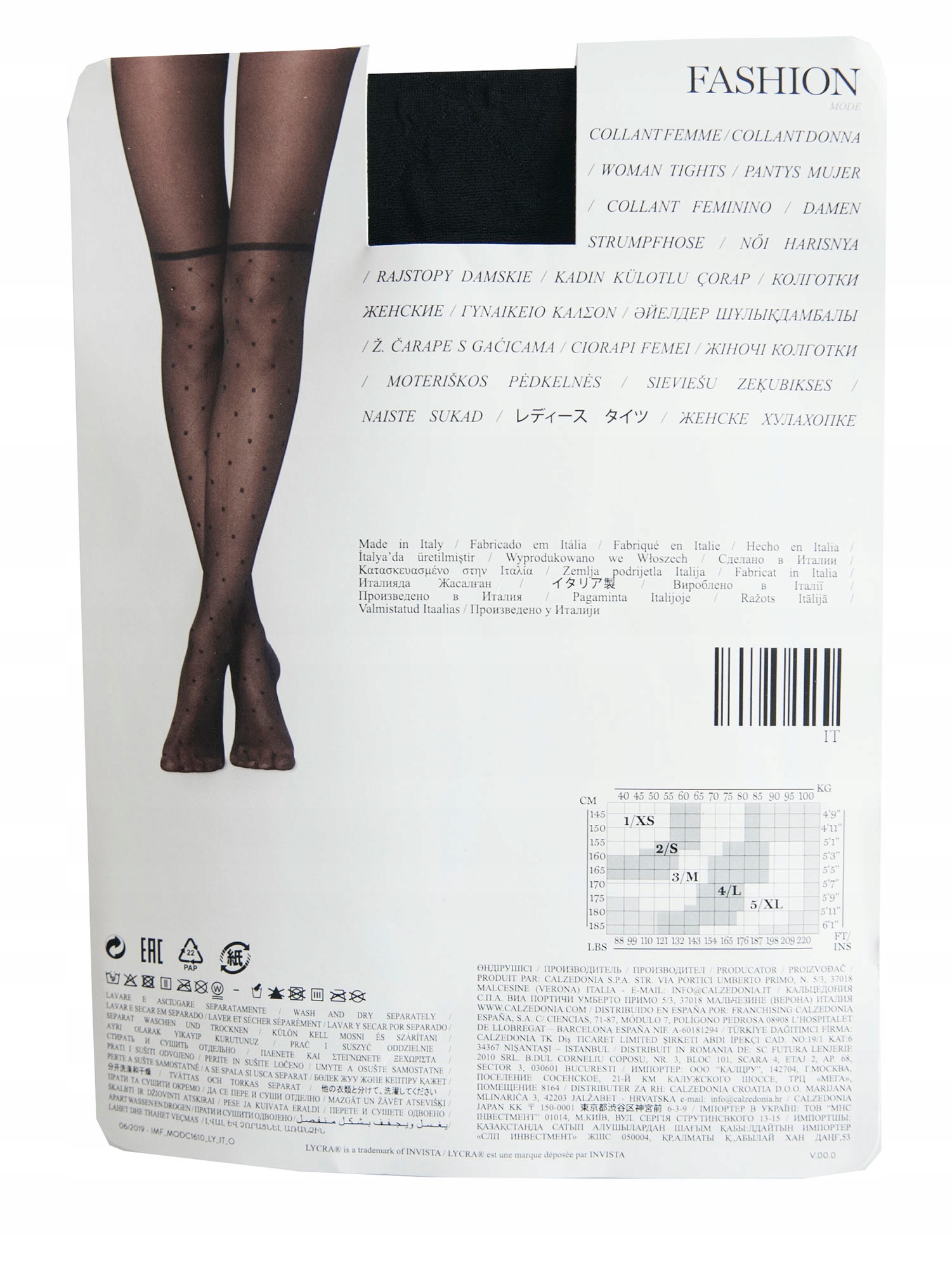 CALZEDONIA rajstopy czarne zakolanówki kropki 3/4 Marka Calzedonia