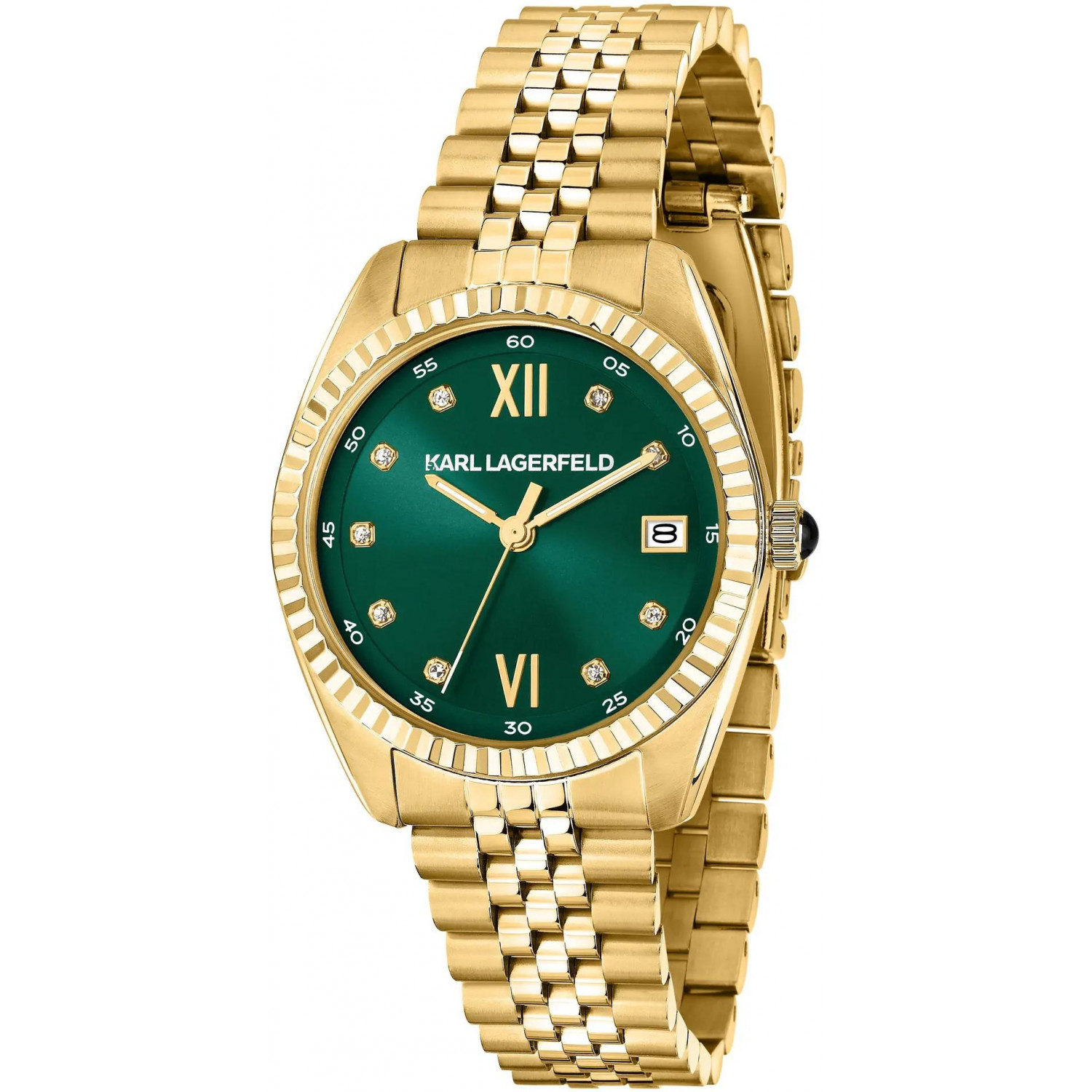 Dámské hodinky Karl Lagerfeld R0553108502 Zirkony zlaté