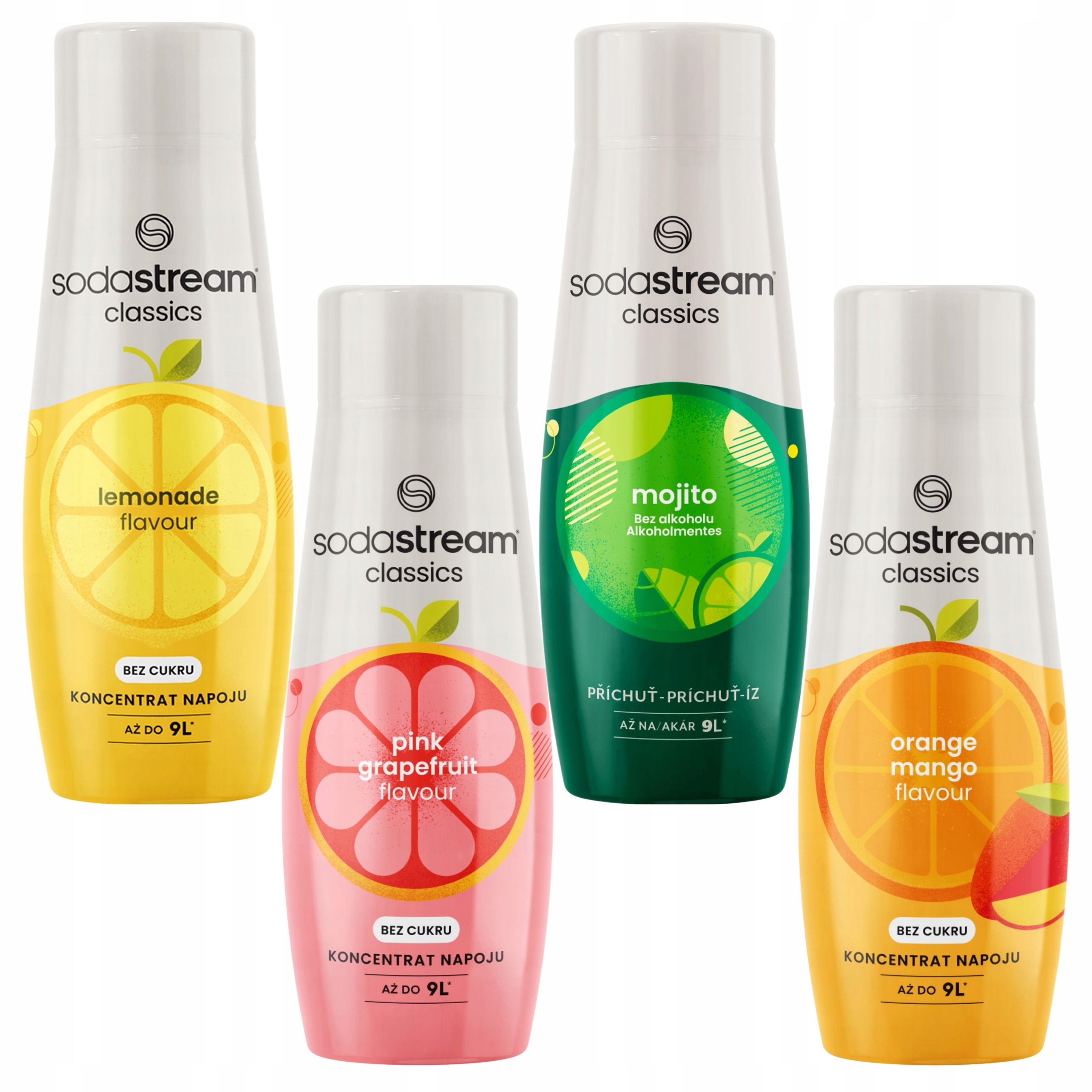 Zestaw 4 Syropów Sodastream Mango Mojito Grejpfrut Lemoniada do Wody