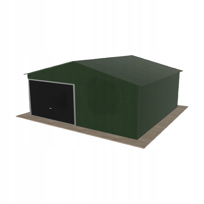 Plechová garáž 6x5.5 m jednopolohová, dvouspádová, zelená