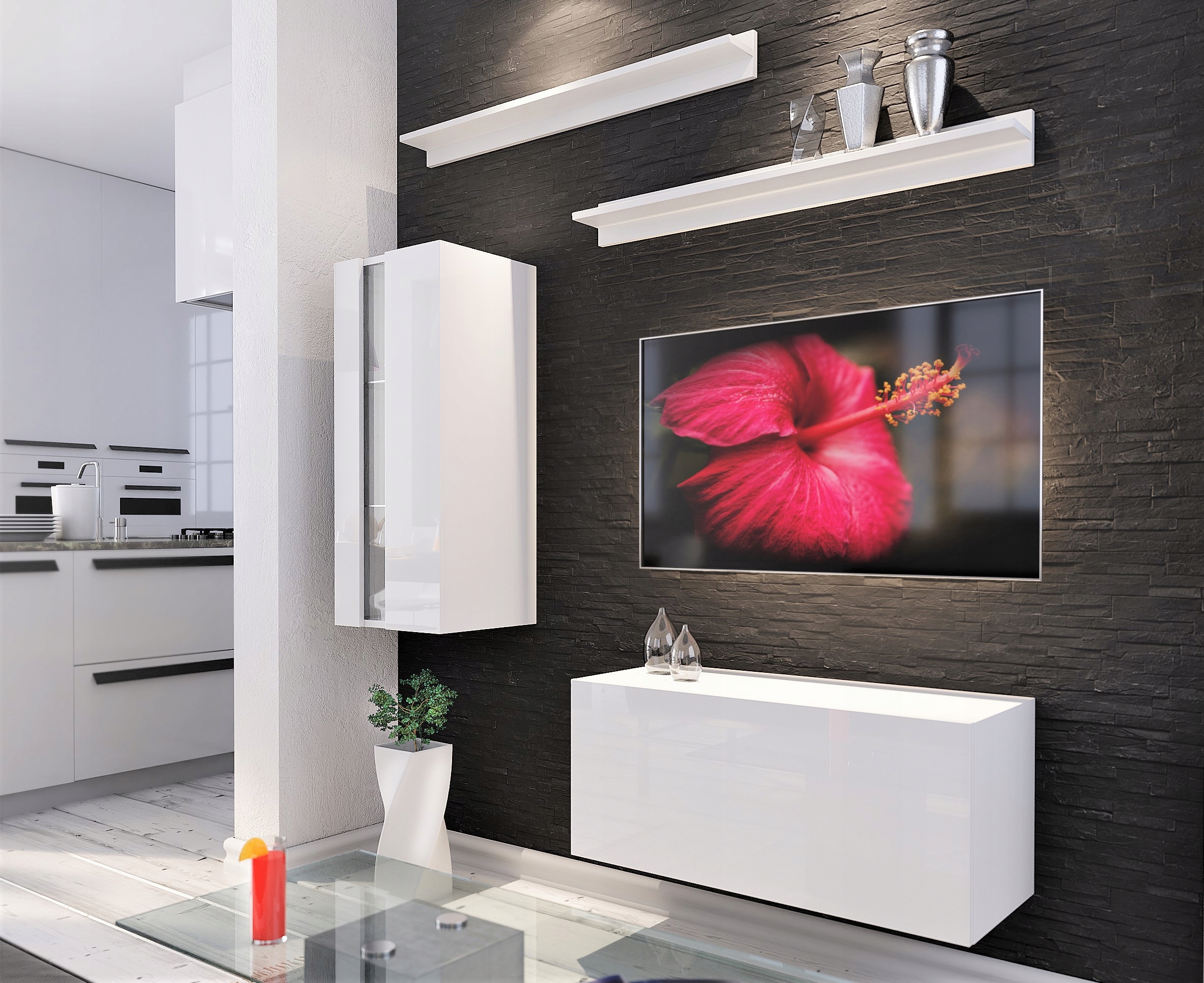 Nábytek Nábytková Stěna Moderní lesk Rtv FMB11