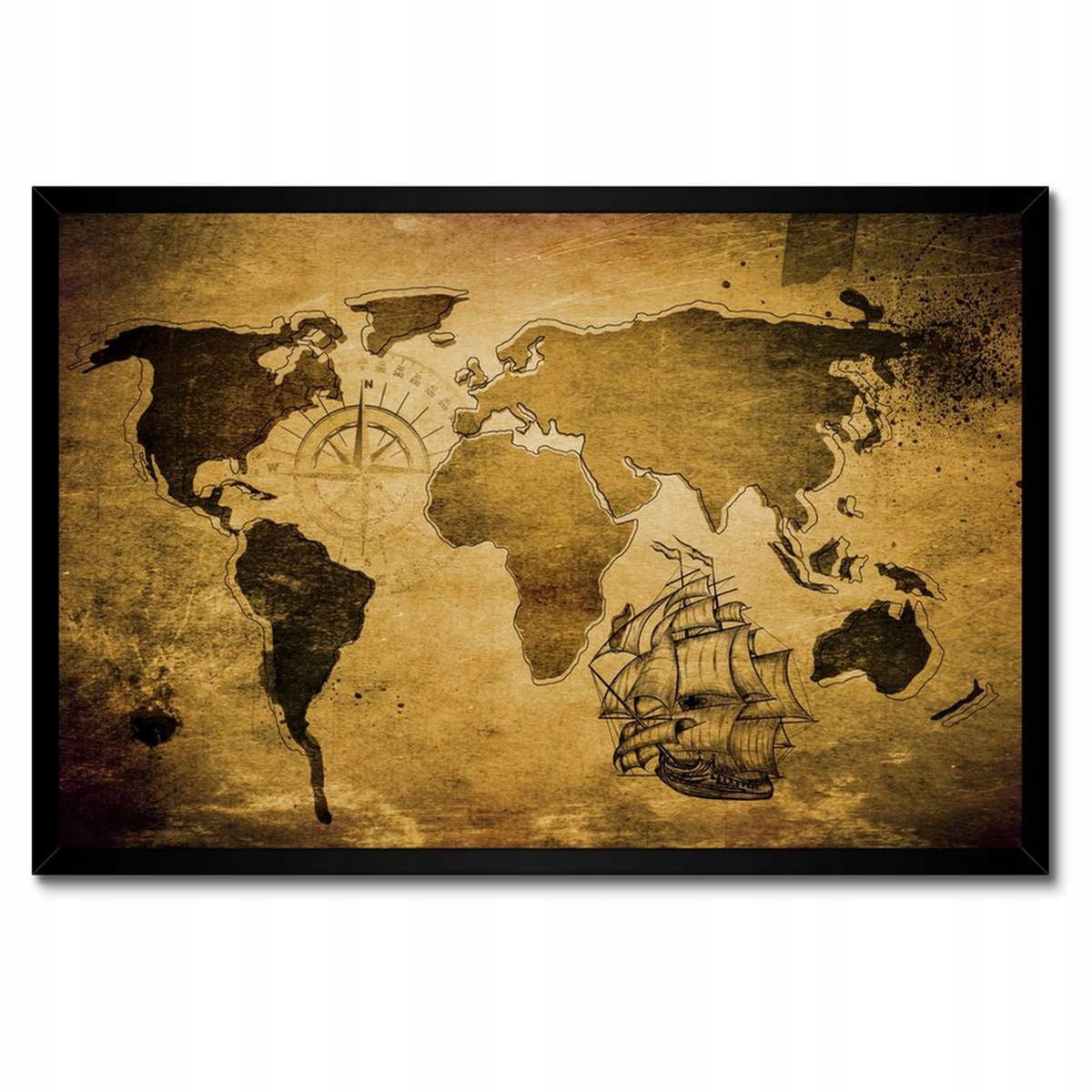Plakáty v rámu 60x40 Stará mapa Vintage