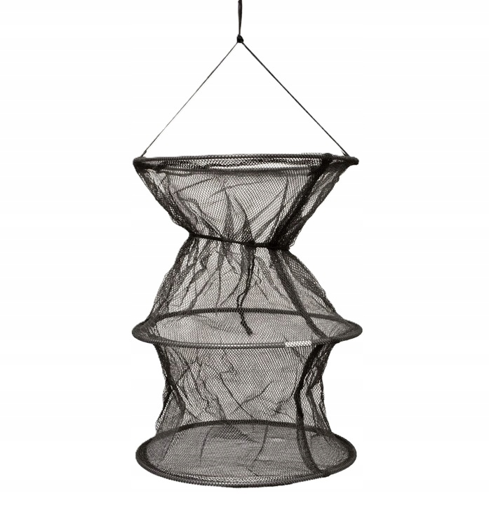 Siatka Sadzyk Na Ryby Wędkarska Składana Rozkładana 3 Obręcze 35cm x 65cm
